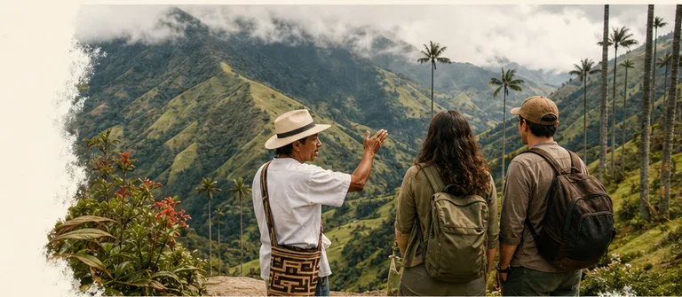 Colombian Andean landscape at dawn